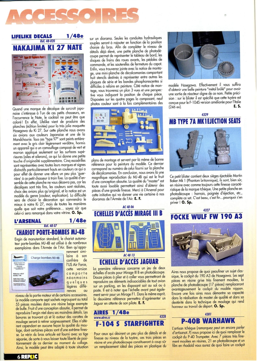 Replic 197 - Loire 130, P-40 B, Mirage F-1, Sepma